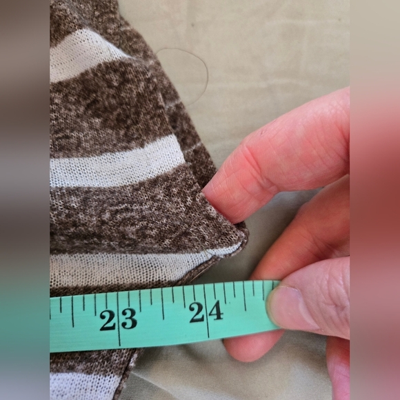 Chico's | Striped Brown and White Women's Top, Size 2 (L) - Picture 5 of 6